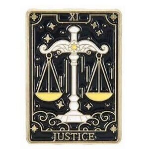 Justice Tarot Card Gold Tone Enamel Pin